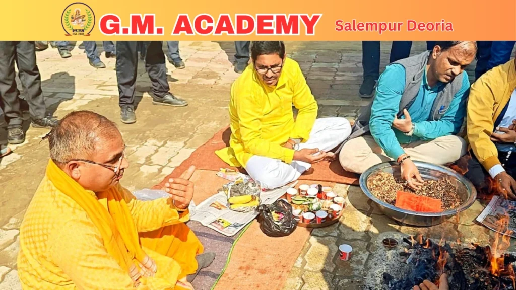 मंत्रों की गूँज और आस्था: G.M. Academy में माँ सरस्वती पूजन का पावन आयोजन 2 G.M. ACADEMY Salempu
