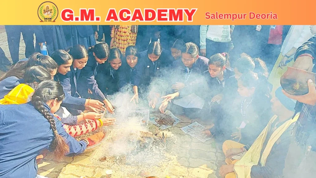 मंत्रों की गूँज और आस्था: G.M. Academy में माँ सरस्वती पूजन का पावन आयोजन 1 g.m.academy