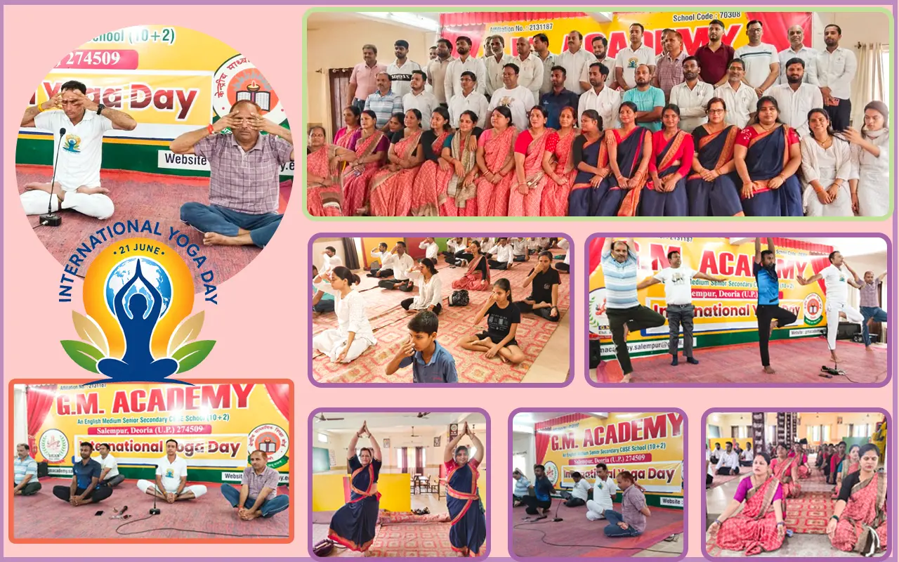 सलेमपुर: जी.एम. एकेडमी सीनियर सेकेंडरी स्कूल में धूमधाम से मनाया गया 12वां अंतर्राष्ट्रीय योग दिवस